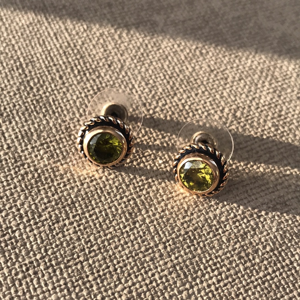 Green Stud Earrings
